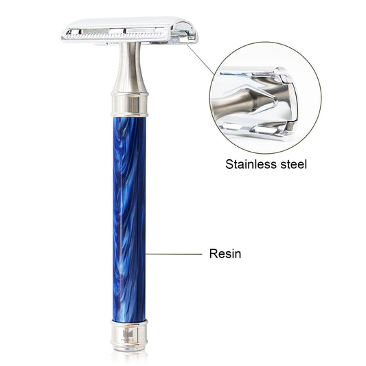 Double Edge Shaving Safety Razor with Resin Handle